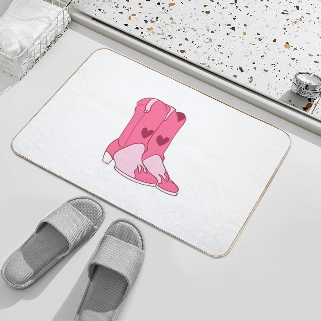 Cowboy Cowgirl Pink Boots  Multi-Purpose Bath Mat