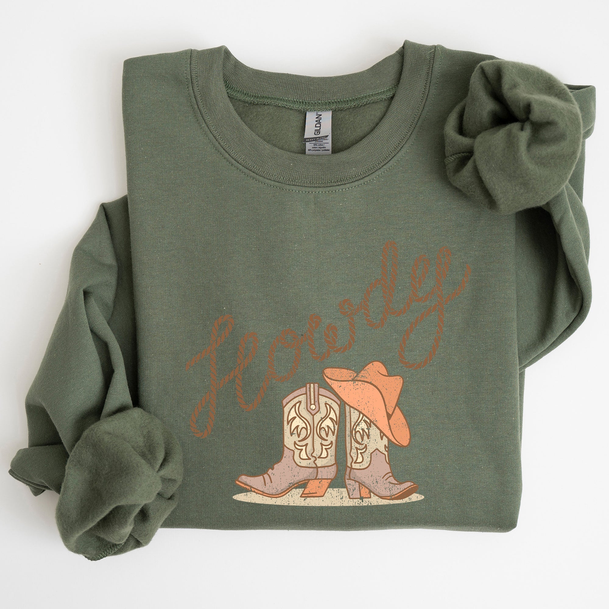 Howdy, Cowboy Boots, Western, Country, Cowgirl, Sweatshirt