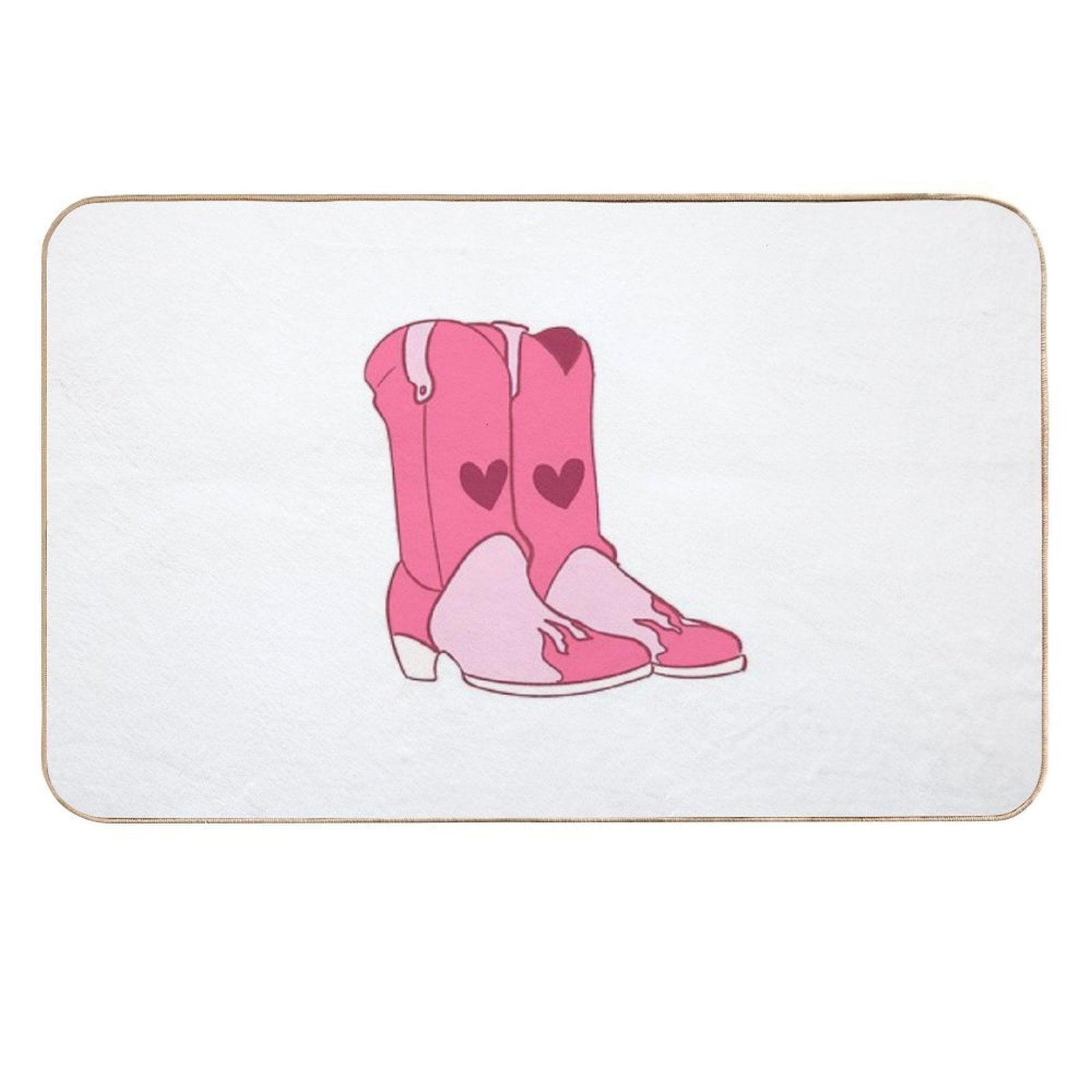 Cowboy Cowgirl Pink Boots  Multi-Purpose Bath Mat