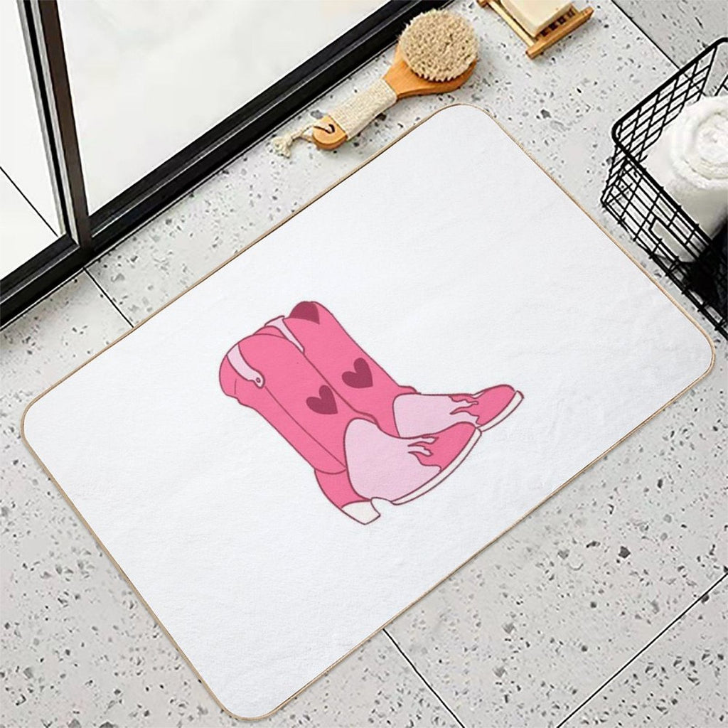 Cowboy Cowgirl Pink Boots  Multi-Purpose Bath Mat