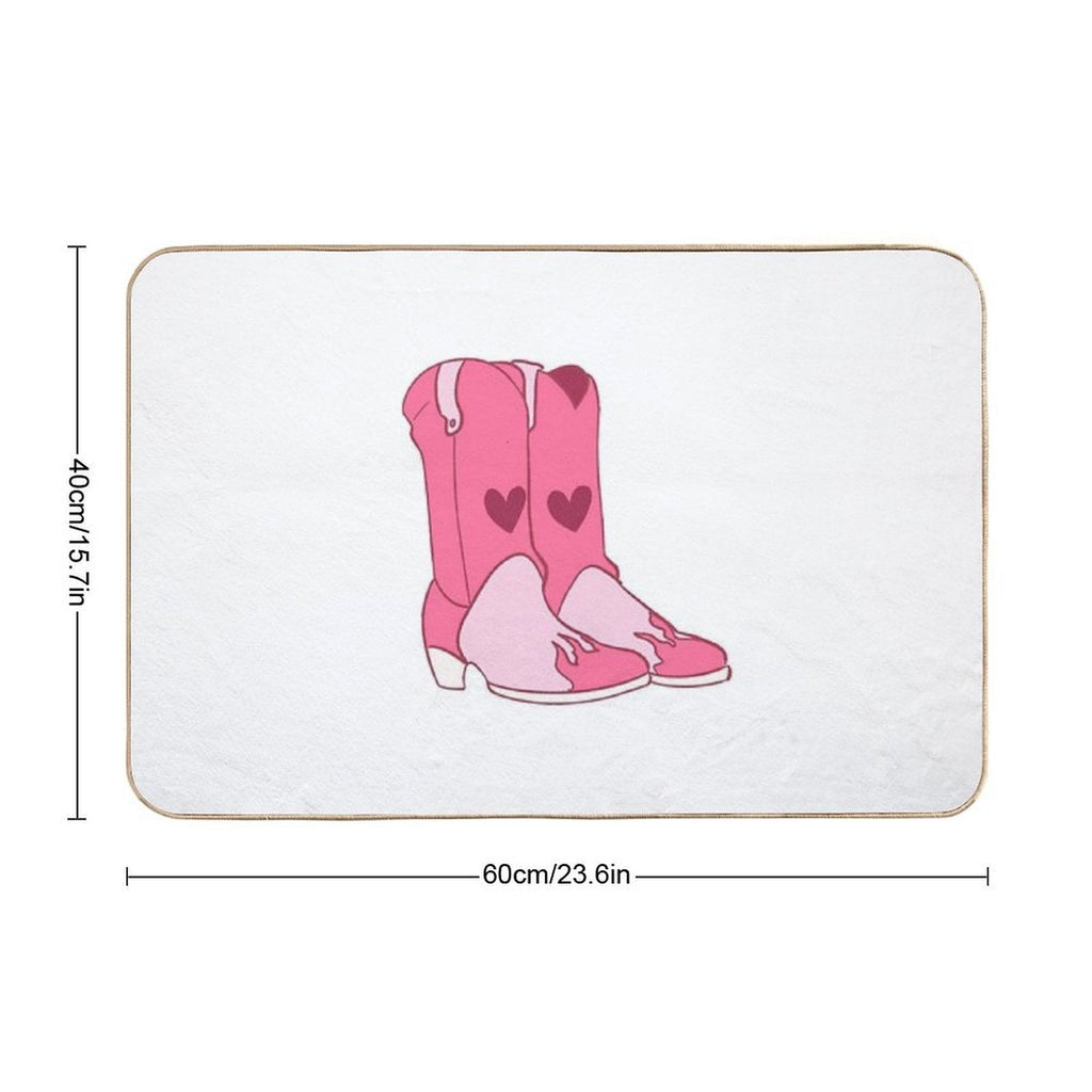 Cowboy Cowgirl Pink Boots  Multi-Purpose Bath Mat