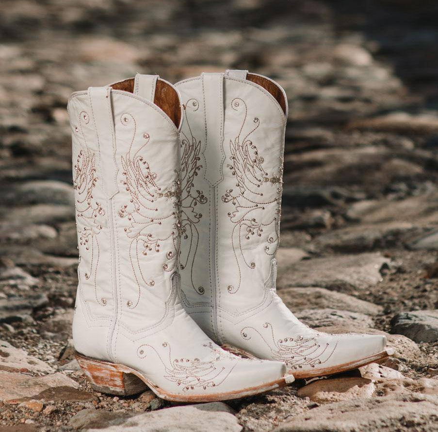 White Rhinestone Cowgirl Boots (Wedding Cowgirl Boots)